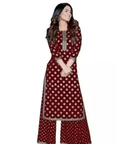 Stylish Fancy Rayon Kurta With Bottom Wear Set For Women