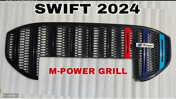 SureStrive New Maruti Suzuki Swift 2024 Onwards Front Grill Imported Quality ABS Plastic Custom Fit Design Black Color M-POWER Line