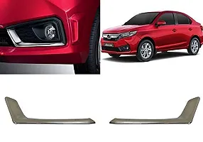 SureStrive Premium Quality Imported Chrome O.E.M L-Shape Fog Lamp Cover Garnish Trim for Honda Amaze 2018 to 2021 Type-2 Model- Set of 2 pcs-thumb1