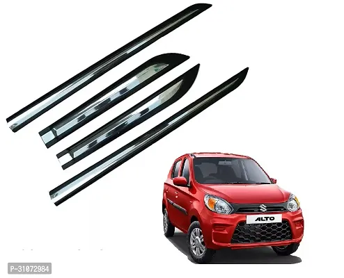 SureStrive Half Chrome Side Beading Moulding for Maruti Suzuki Alto 2020 Onwards Black Set of 4-thumb0