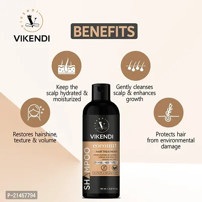 Vikendi Coconut Shampoo For Hair Fall Control, For Unisex-Pack Of 2, 100 Ml Each-thumb3