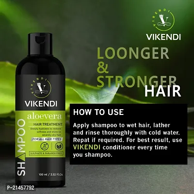 Vikendi Aelovera Shampoo For Hair Growth And Hair Damage Repair With Plant Keratin-Pack Of 2, 100 Ml Each-thumb3