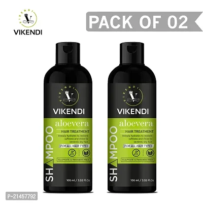 Vikendi Aelovera Shampoo For Hair Growth And Hair Damage Repair With Plant Keratin-Pack Of 2, 100 Ml Each