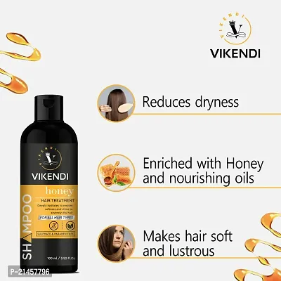 Vikendi Honey Moisture Shampoo For Dry Damaged Hair- 100 ml each, Pack Of 2-thumb2