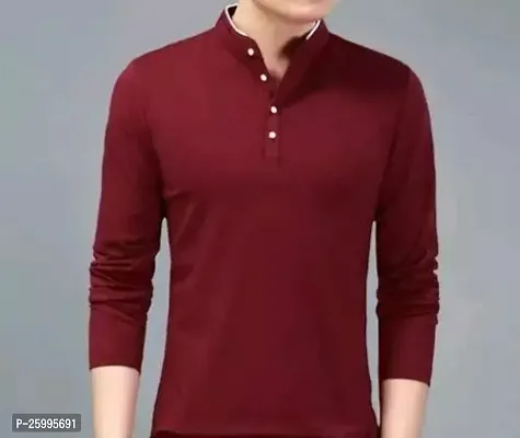 Stylish Cotton Solid Maroon T-Shirt For Men