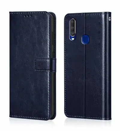 Cloudza Honor 20i Flip Back Cover | PU Leather Flip Cover Wallet Case with TPU Silicone Case Back Cover for Honor 20i Blue