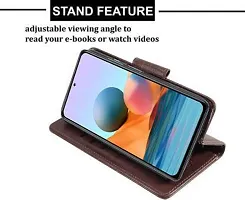 Flip Cover Compatible for Mi Redmi Note 10 pro Mobile Back CoverRedmi Note 10 Pro max Flip Cover Stylish Girls Cover Boys Designer Cover Brown-thumb2