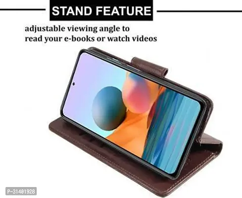 Flip Cover Compatible for Mi Redmi Note 10 pro Mobile Back CoverRedmi Note 10 Pro max Flip Cover Stylish Girls Cover Boys Designer Cover Brown-thumb3