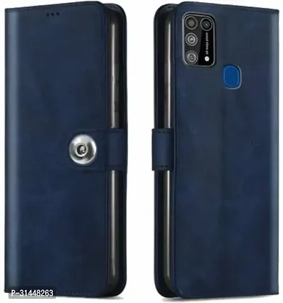 Gladly Flip Cover Compatible for Samsung Galaxy M31 Mobile Flip Cover With TPU Silicon Cover Blue