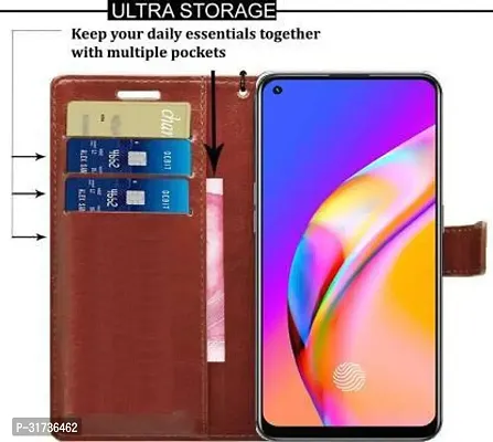 Gladly Flip Cover Compatible for  Oppo F19 Pro Plus Brown-thumb4