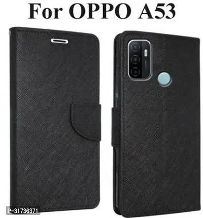 Gladly Flip Cover Compatible for  Oppo A53 Flip Cover Oppo A53 2020 Black-thumb0