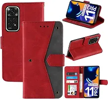 Flip Cover Compatible for Mi Redmi Note 11 Pro 5G Flip Cover Redmi Note 11 Pro Back cover Redmi Note 11 Pro Plus Flip Cover Redmi Note 11 Pro mobile back cover XiaoMi Redmi Note 11 Pro 5G Flip Cover Executive Red, Magnetic Closure-thumb3