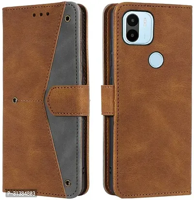 Flip Cover Compatible for Mi Redmi A1 Plus Flip Cover Redmi A1 Plus Back cover Mi Redmi A2 Plus/ Flip Cover Redmi A1 Plus mobile back cover Xiaomi Redmi A1 Plus Flip Cover Executive Brown, Magnetic Closure-thumb4