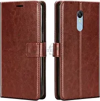 Flip Cover Compatible for Mi Redmi Note 5 Flip Cover Stylish Girls Cover Boys Designer Cover Brown-thumb2