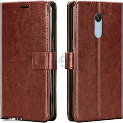 Flip Cover Compatible for Mi Redmi Note 5 Flip Cover Stylish Girls Cover Boys Designer Cover Brown-thumb3