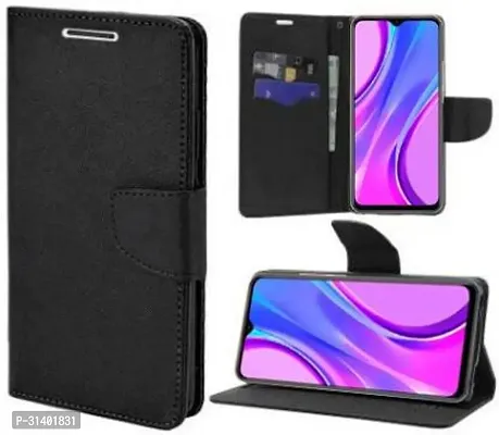 Flip Cover Compatible for Mi Redmi 9 Prime Mobile Back CoverPoco M2 Flip Cover Stylish Girls Cover Boys Designer Cover Black-thumb3