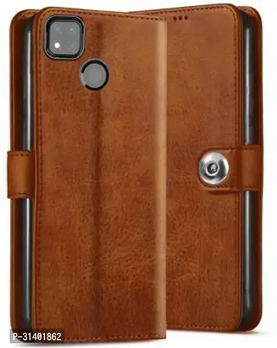 Flip Cover Compatible for Mi Redmi 9 Mobile Back Cover Mi  Redmi 9C Mobile Back Cover Mi  Redmi 9 Active Mobile Back CoverPoco C31 Flip Cover Stylish Girls Cover Boys Designer Cover Brown-thumb0