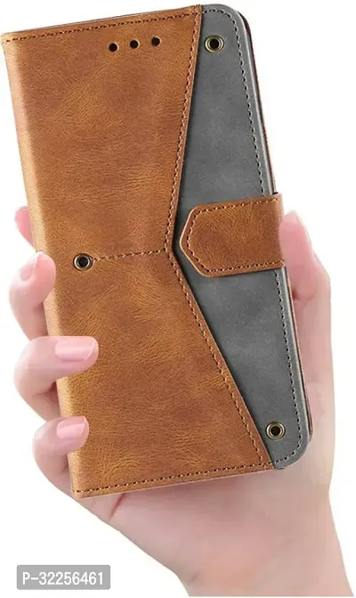 Stylish Flip Cover Compatible for Realme C25s Cover Executive Brown, Magnetic Closure-thumb5