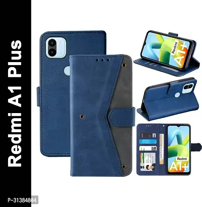 Flip Cover Compatible for Mi Redmi A1 Plus Flip Cover Redmi A1 Plus Back cover Mi Redmi A2 Plus/ Flip Cover Redmi A1 Plus mobile back cover Xiaomi Redmi A1 Plus Flip Cover Executive Blue, Magnetic Closure-thumb0