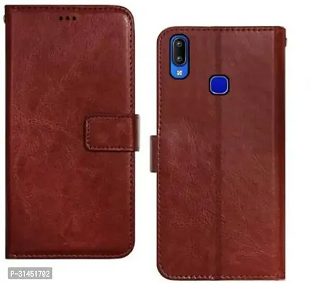 Rahishi Flip Cover Compatible for Vivo Y91 Back Cover Soft TPU Silicone Brown-thumb0