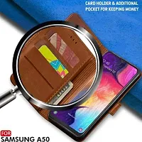 Flip Cover Compatible for Samsung Galaxy A50 Flip Cover Samsung Galaxy A50s Flip Cover Samsung Galaxy A30s Brown-thumb3