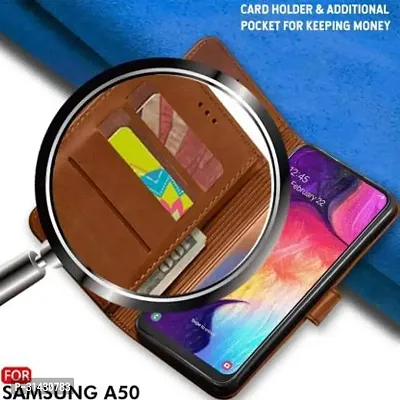 Flip Cover Compatible for Samsung Galaxy A50 Flip Cover Samsung Galaxy A50s Flip Cover Samsung Galaxy A30s Brown-thumb4