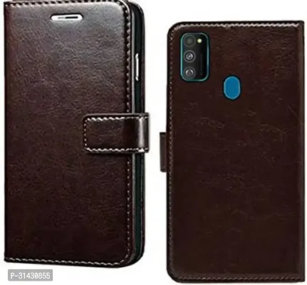 Flip Cover Compatible for Samsung Galaxy M21 Flip Cover Samsung Galaxy M30s Brown