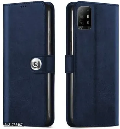 Gladly Flip Cover Compatible for  Oppo F19 Pro Plus Blue-thumb0