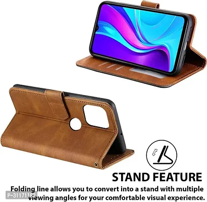 Flip Cover Compatible for Mi Redmi 9 Back Cover Redmi 9C Flip Cover Poco C31 Pro Flip Cover Redmi 9 Activ Flip Cover Redmi 9C Back cover Poco C31 Pro Back Cover Redmi 9 Activ Back Cover Executive Brown, Magnetic Closure-thumb3