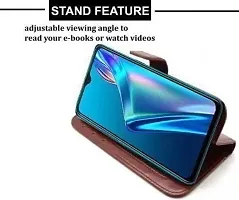 Gladly Flip Cover Compatible for Realme Narzo 50i Back Cover Soft Silicon Tpu Flip Cover Cherry Brown-thumb3