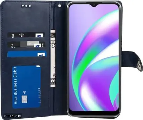 Gladly Flip Cover Compatible for Realme C25s Back Cover Soft Silicon Tpu Flip Cover Blue-thumb5