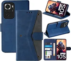 Flip Cover Compatible for Mi Redmi Note 10s Flip Cover Redmi Note 10s Back cover Mi Redmi Note 10 Flip Cover Redmi Note 10s mobile back cover Xiaomi Redmi Note 10s Flip Cover Executive Blue, Magnetic Closure-thumb3