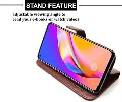 Gladly Flip Cover Compatible for  Oppo F19 Pro Plus Brown-thumb2