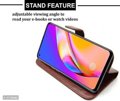 Gladly Flip Cover Compatible for  Oppo F19 Pro Plus Brown-thumb3