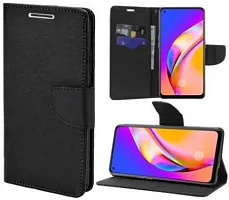 Gladly Flip Cover Compatible for  Oppo F19 Pro Plus Black-thumb2