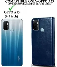 Gladly Flip Cover Compatible for  Oppo A53 Flip Cover Oppo A53 2020 Blue-thumb1