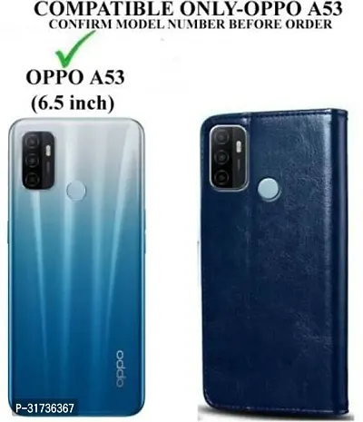 Gladly Flip Cover Compatible for  Oppo A53 Flip Cover Oppo A53 2020 Blue-thumb2