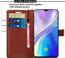 Gladly Flip Cover Compatible for Realme XT Back Cover Soft Silicon Tpu Flip Cover Brown-thumb2