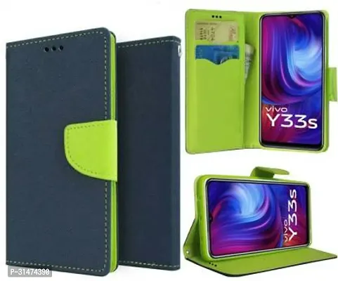 Gladly Flip Cover Compatible for Vivo Y33s 5G Flip Cover Vivo Y21 2021 Flip Cover Vivo Y21T Flip Cover Vivo Y33T Blue-thumb2