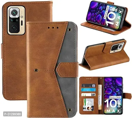 Flip Cover Compatible for Mi Redmi Note 10 Pro Max Flip Cover Redmi Note 10 Pro Max Back cover Mi Redmi Note 10 Pro Flip Cover Redmi Note 10 Pro Max mobile back cover Xiaomi Redmi Note 10 Pro Max Flip Cover Executive Brown, Magnetic Closure-thumb4