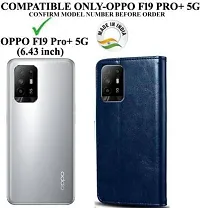 Gladly Flip Cover Compatible for  Oppo F19 Pro Plus Blue-thumb1