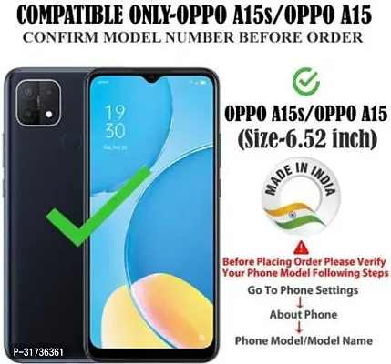 Gladly Flip Cover Compatible for  Oppo A15s Blue-thumb2