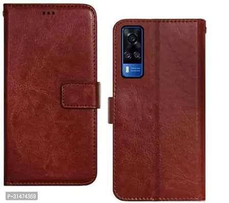 Gladly Flip Cover Compatible for Vivo Y51 2020 Flip Cover Vivo Y51A Flip Cover Vivo Y31 Flip Cover Vivo Y53s Flip Cover Vivo Y51 2021 Flip Cover Vivo Y31 2021 Brown-thumb0