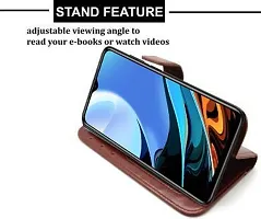 Flip Cover Compatible for Mi Redmi 9 Power Flip Cover Stylish Girls Cover Boys Designer Cover Brown-thumb3