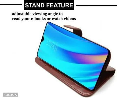 Gladly Flip Cover Compatible for Realme 5 Back Cover Soft Silicon Tpu Flip Cover Brown-thumb5