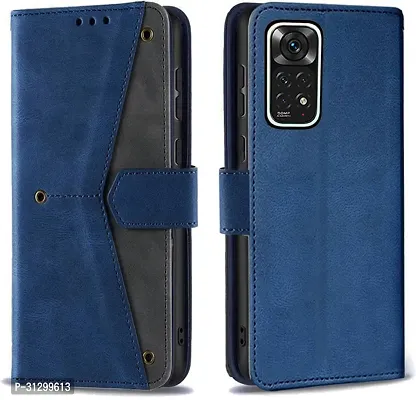 Flip Cover Compatible for Mi Redmi Note 11 Pro 5G Flip Cover Redmi Note 11 Pro Back cover Redmi Note 11 Pro Plus Flip Cover Redmi Note 11 Pro mobile back cover XiaoMi Redmi Note 11 Pro 5G Flip Cover Executive Blue, Magnetic Closure-thumb0