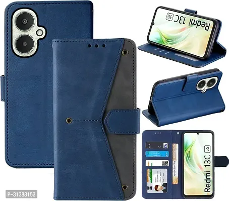 Flip Cover Compatible for Mi Redmi 13C 5G Flip Cover Redmi 13C 5G Back cover POCO M6 5G Flip Cover Redmi 13C 5G mobile back cover Xiaomi Redmi 13C 5G Flip Cover Executive Blue, Magnetic Closure