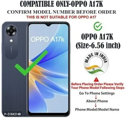 Gladly Flip Cover Compatible for OPPO A17k::CPH2471 Cover Back Cover Soft Silicon Tpu Flip Cover Navy Blue-thumb2