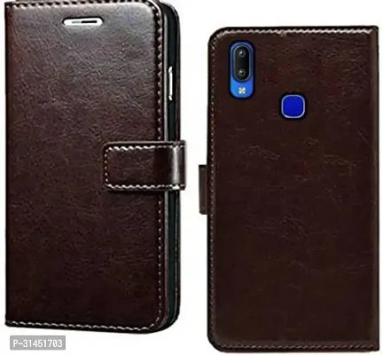 Rahishi Flip Cover Compatible for Vivo Y91 Back Cover Soft TPU Silicone Brown-thumb0