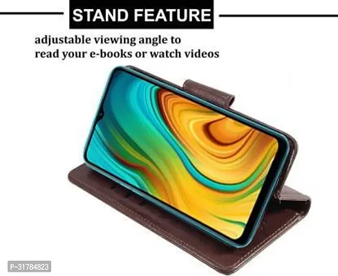 Gladly Flip Cover Compatible for Realme C3 Back Cover Soft Silicon Tpu Flip Cover Brown-thumb4